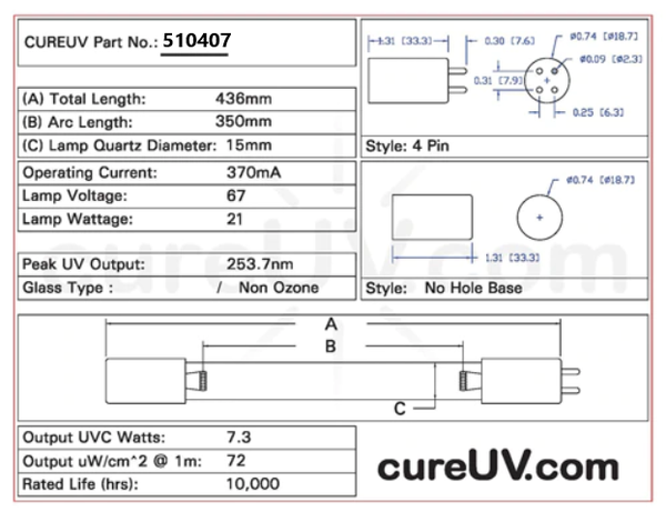 Aqua Ultraviolet 25 Watt Compatible UV Light Bulb for Germicidal Water  Treatment
