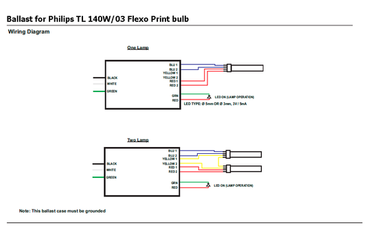 Ballast for Philips TL 140W/03 Flexo Print bulb