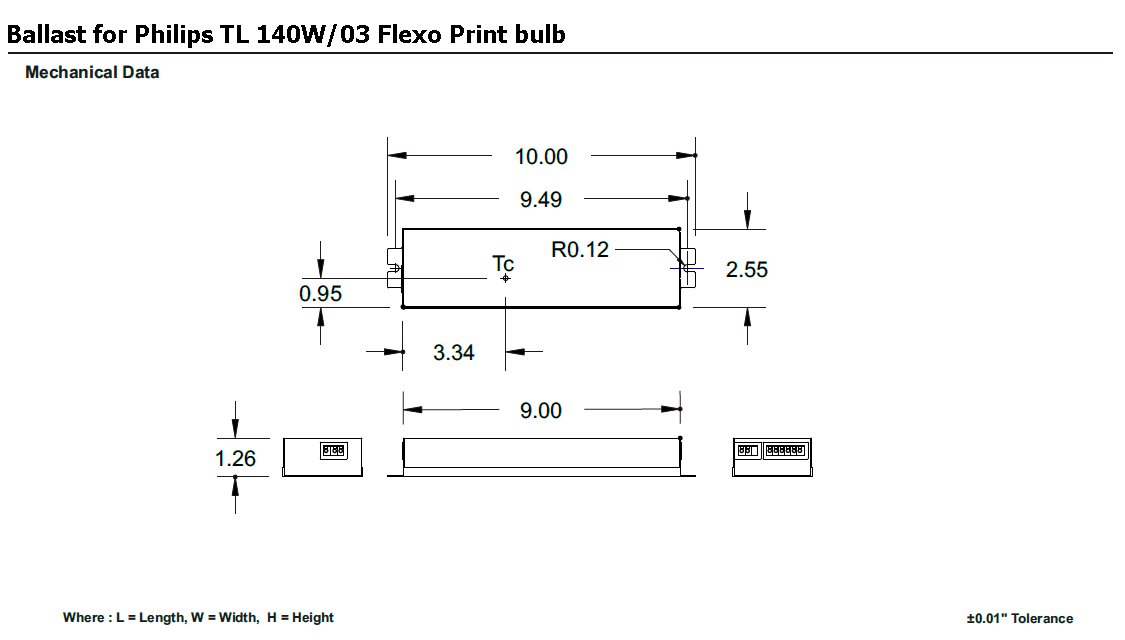 Ballast pour ampoule Philips TL 140W/03 Flexo Print