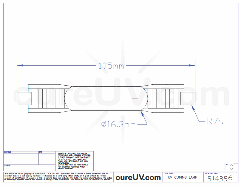 ColorSpan H45000 UV Curing Bulb - CureUV Brand