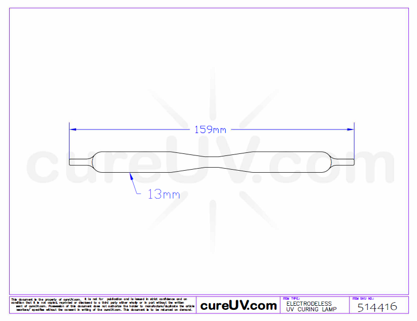 Fusion UV 558394 Lampe UV de type D équivalente 6"