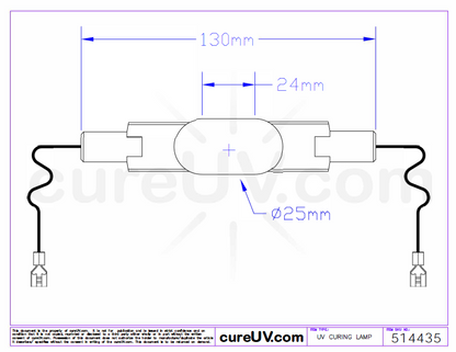 UV III 1200W UV Curing Light Bulb Replacement - Metal Halide UV Lamp