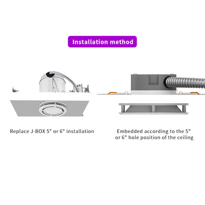 GermAwayUV E26, 5" & 6" UVC Round Recessed Downlight