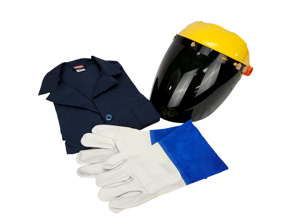 Personal UV Safety Gear Kit - Face Shield, Gloves & Shop Coat