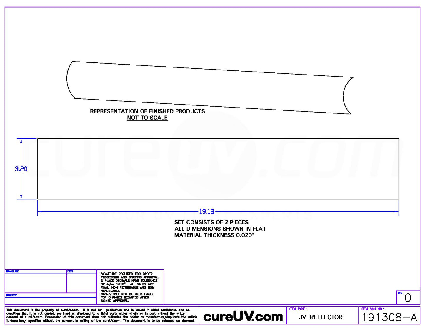 Aluminum Reflector Set for American Ultraviolet Part # A94182MCB UV Curing Lamp Bulb