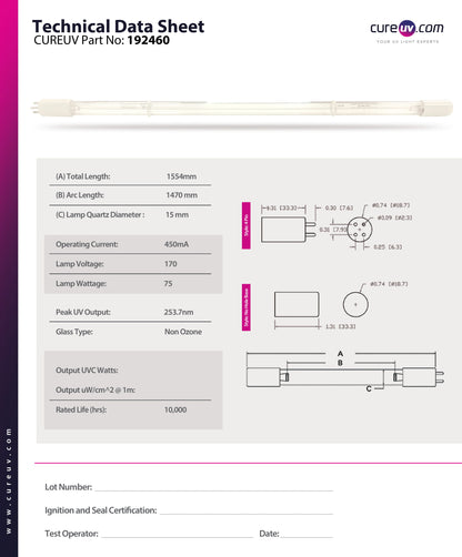 Ideal Horizons - 42039 UV Light Bulb for Germicidal Water Treatment