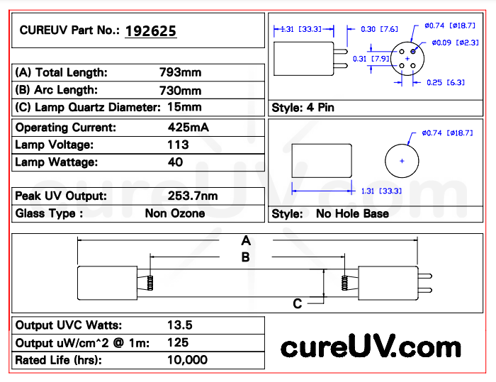 Salcor - 36UV UV Light Bulb for Germicidal Water Treatment