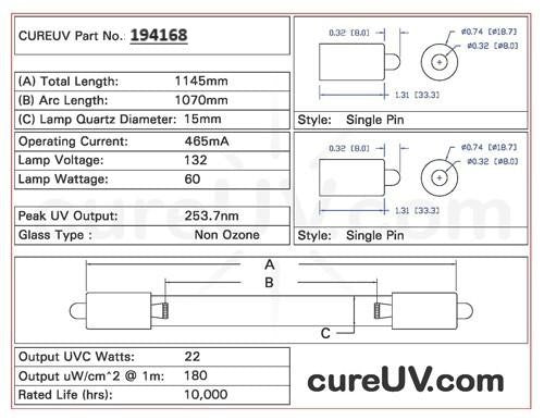 Ideal Horizons - 12013 UV Light Bulb for Germicidal Water Treatment