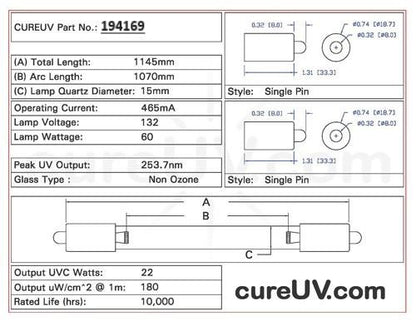 Siemens - LP4535 UV Light Bulb for Germicidal Water Treatment