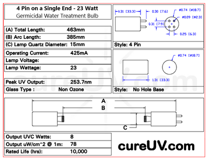 O-So Pure DWS-POE Replacement UVC Light Bulb