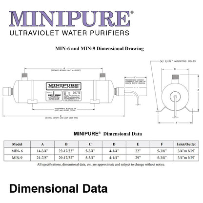 Dimensional Dwg for Minipure 6-9gpm