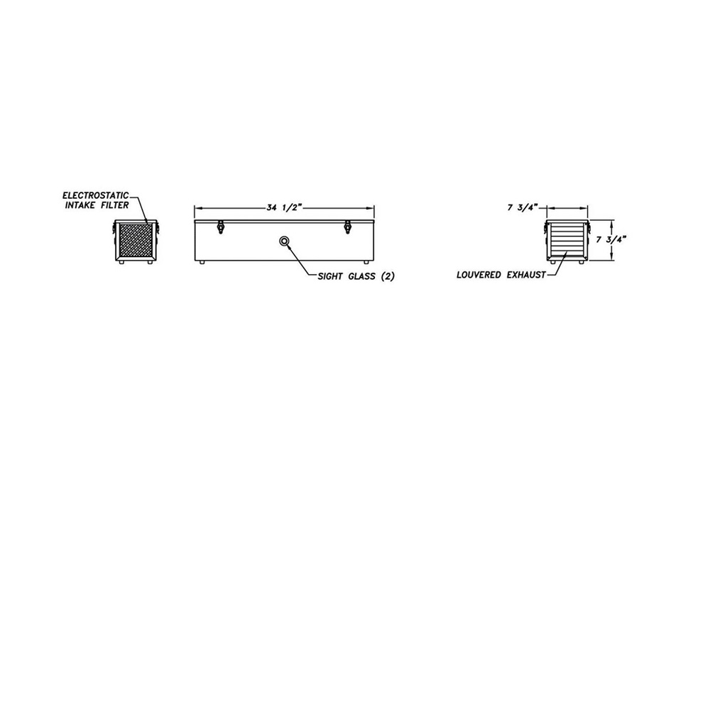 Dimensional Drawing for UVC Air Sterilizer, cleaner - RS72