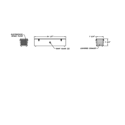 Dimensional Drawing for UVC Air Sterilizer, cleaner - RS72