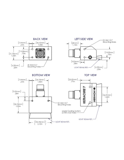 Mounting specifications for Ultracure 7 LED