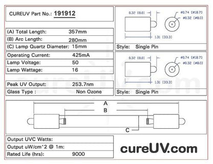 Germicidal UV Bulbs - American Ultraviolet GML060 Compatible Generic Replacement UVC Light Bulb