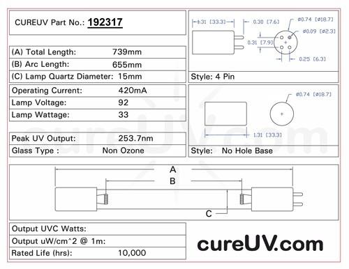 Germicidal UV Bulbs - American Water Service PT-12 Replacement UVC Light Bulb