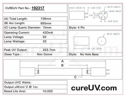 Germicidal UV Bulbs - American Water Service PT-12 Replacement UVC Light Bulb