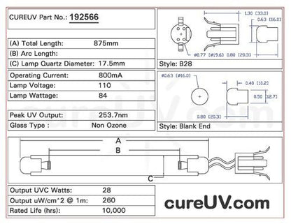 Germicidal UV Bulbs - Aqua Treatment Service ATS4-875 Replacement UVC Light Bulb