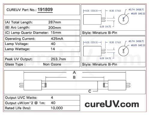 Germicidal UV Bulbs - Atlantic Ultraviolet Authentic Replacement 05-1098-R UVC Light Bulb