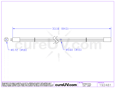 Germicidal UV Bulbs - G36T6L-S406 Germicidal UV Purifier/Sterilizer Light Bulb