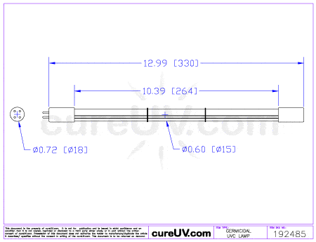 Germicidal UV Bulbs - GPH330T5L/4P Germicidal UV Purifier/Sterilizer Light Bulb