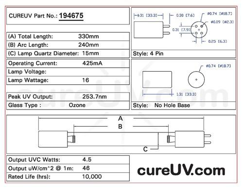 Germicidal UV Bulbs - Master Water Conditioning GPH330T5VH/4 Replacement UVC Light Bulb