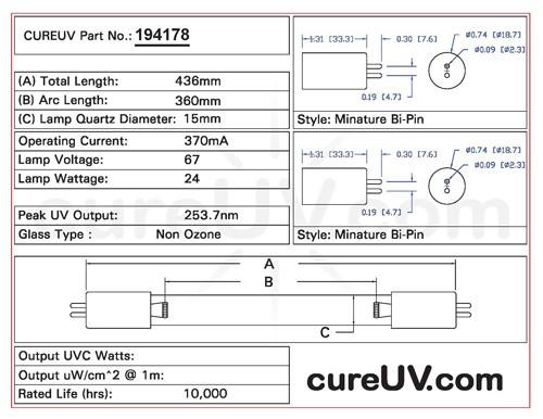 Germicidal UV Bulbs - Master Water Conditioning HI-MSP-6165 Replacement UVC Light Bulb