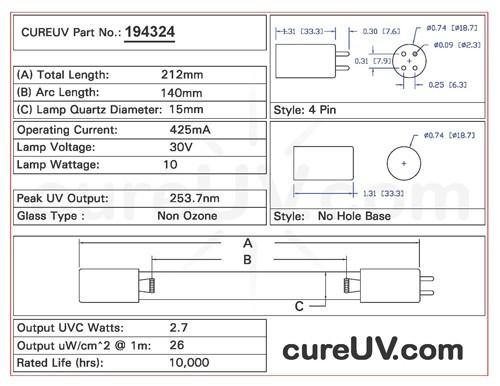 Germicidal UV Bulbs - Pura 36002016 Replacement UVC Light Bulb