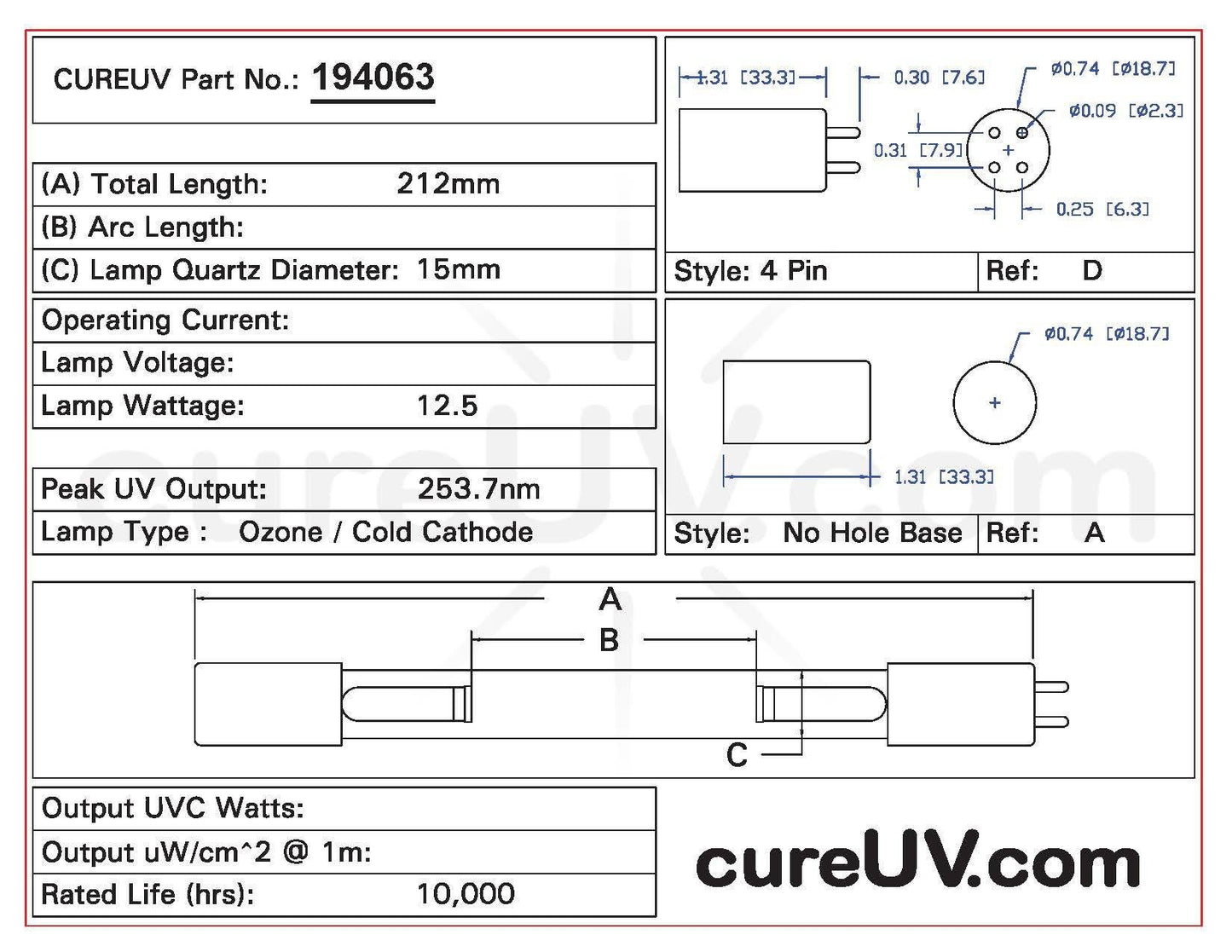 Germicidal UV Bulbs - Rainsoft - Air Master Ultra Ozone UV Light Bulb For Germicidal Air Treatment