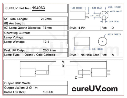 Germicidal UV Bulbs - Rainsoft - Air Master Ultra Ozone UV Light Bulb For Germicidal Air Treatment