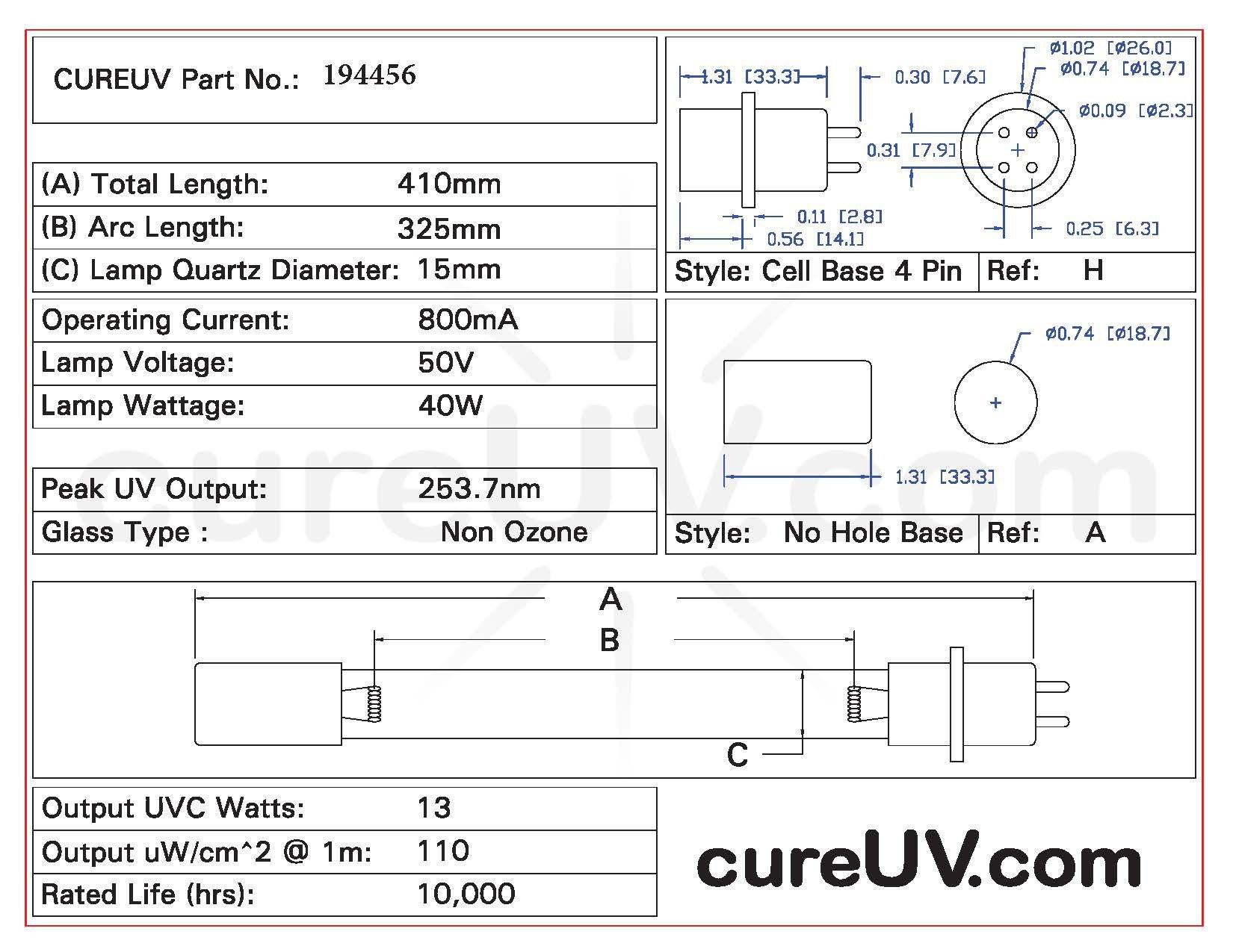 Germicidal UV Bulbs - Steril-Aire - 21000100 UV Light Bulb For Germicidal Air Treatment