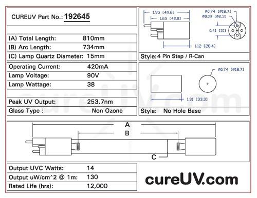 Germicidal UV Bulbs - Sterilight R-Can S810RL Compatible Generic Replacement UVC Light Bulb