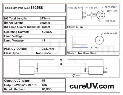 Germicidal UV Bulbs - Sterilight R-Can S8RL Compatible Generic Replacement UVC Light Bulb