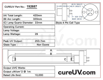 Germicidal UV Bulbs - Ultravation - AS-IH-1003 UV Light Bulb For Germicidal Air Treatment