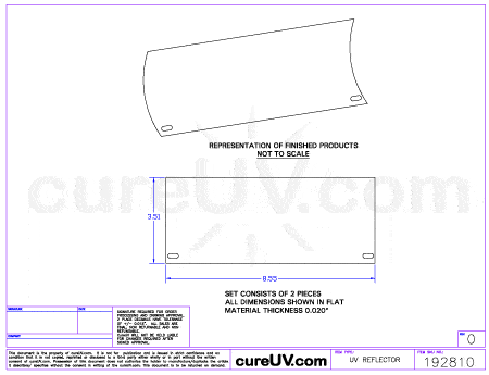 UV Curing - Aetek # 90122-523 UV Curing Reflector Liners