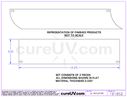 UV Curing - Aetek Part # 0700920 UV Curing Reflector Liner