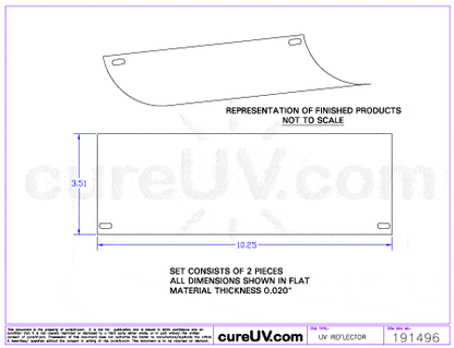 UV Curing - Aetek Part # 0701040 UV Curing Reflector Liner