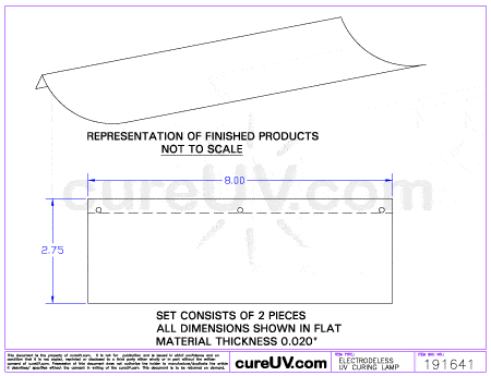 UV Curing - Aetek Part # 0701298 UV Curing Reflector Liner