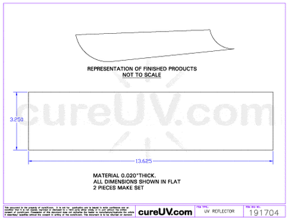 UV Curing - American Ultraviolet Part # A94121MCB Compatible Generic UV Curing Reflector Liner