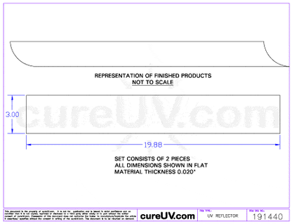 UV Curing - American Ultraviolet Part # A94381MCB Compatible Generic UV Curing Reflector Liner