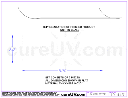 UV Curing - American Ultraviolet Part # A9481MCB Compatible Generic UV Curing Reflector Liner