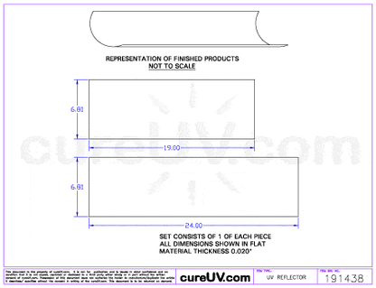 UV Curing - Dorn/SPE Part # P3042C UV Curing Reflector Liner