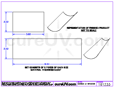 UV Curing - Durst Rho 205/8 Dichroic Coated UV Reflector Liner