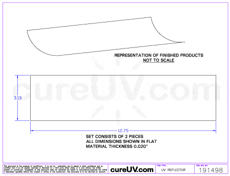 UV Curing - Hanovia Part # 6810A431 UV Curing Reflector Liner