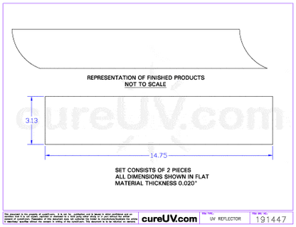 UV Curing - Hanovia Part # 6812A431 UV Curing Reflector Liner