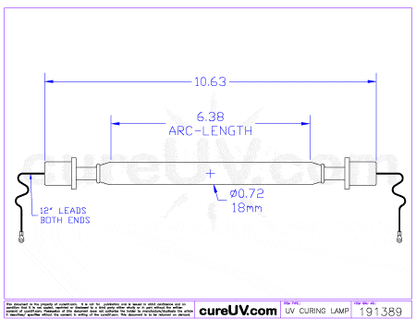 UV Curing Lamp - Aetek Part # 0701162 UV Curing Lamp Bulb