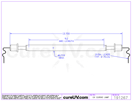 UV Curing Lamp - Aetek Part # 0701172 UV Curing Lamp And Reflector Kit