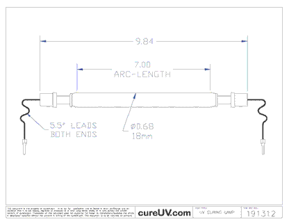 UV Curing Lamp - Agfa Anapurna M2 Digital UV Printer Lamp Bulb