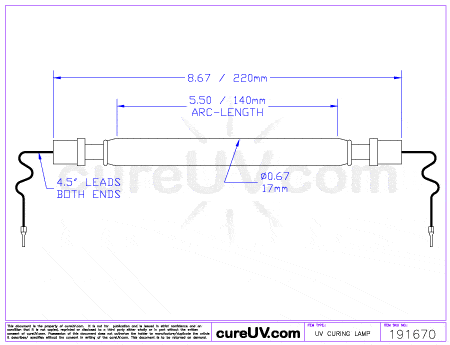 UV Curing Lamp - Agfa Anapurna MW V0 140D UV Curing Lamp Bulb