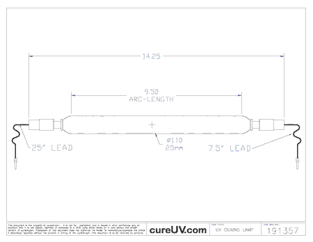 UV Curing Lamp - Amba Part # AM6142X UV Curing Lamp Bulb